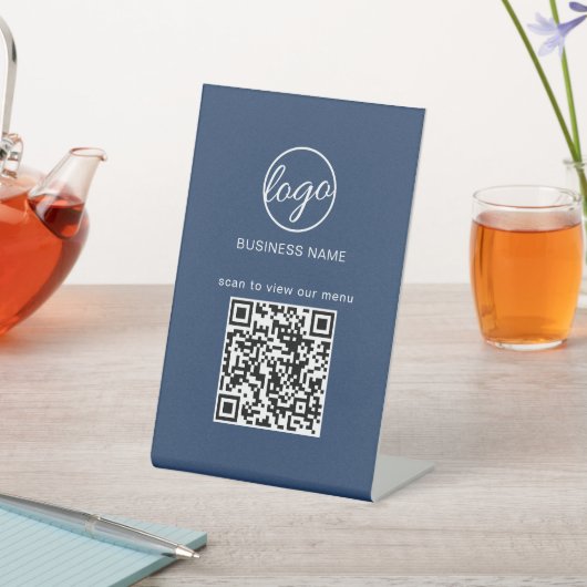 QR-Code-Systemwiederherstellung-Menü Navy Blue Sockelschild (In SItu)