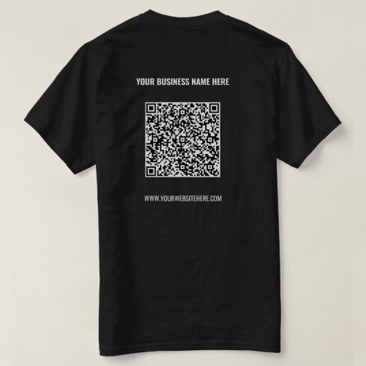 QR Code T - Shirt Benutzerdefinierter Text - Werbe (Design Rückseite)