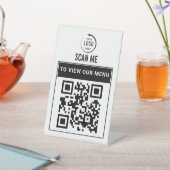 QR Code Tabletop Sign | Digital Menu pedestal sign Sockelschild (In SItu)