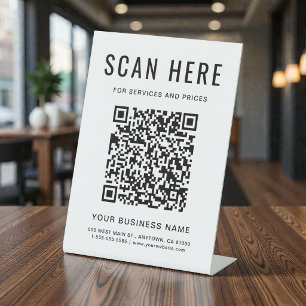 QR Code Tabletop Sockelschild