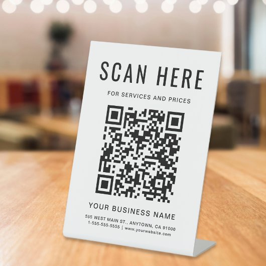 QR Code Tabletop Sockelschild
