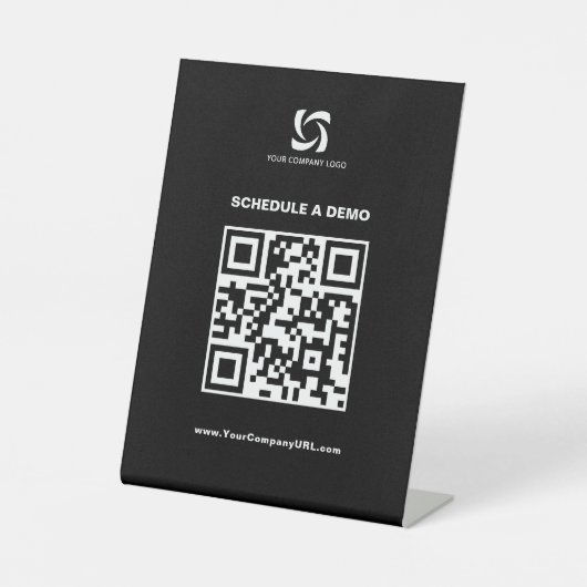 QR-Code-Tabletop-Zeichen für die Ausstellung von F Sockelschild (Vorderseite)