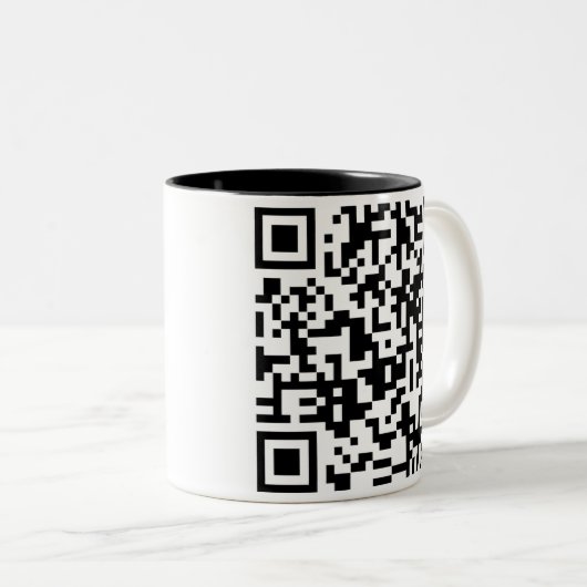 QR Code-Tasse Zweifarbige Tasse (VorderseiteRechts)