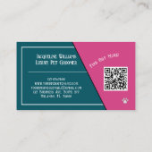 QR-Code-Teal-mädchenhafter-Friseur im Mid-Century- Visitenkarte (Rückseite)