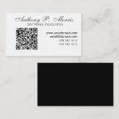 QR Code TECHNOLOGIE Berufungs-minimales einfaches Visitenkarte (Vorne/Hinten)