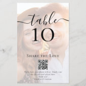 QR-Code Teilen Sie die Liebe Foto Hochzeit Tischnu (Rückseite)