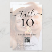 QR-Code Teilen Sie die Liebe Foto Hochzeit Tischnu (Vorne/Hinten)