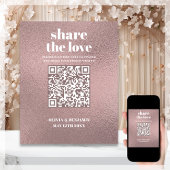 QR Code teilen Sie die Liebe Rose Gold Wedding-Zei Poster