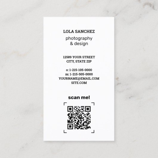 QR-Code Telefonnummerkarte (Rückseite)