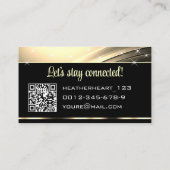 QR Code Template Deluxe Black Gold Golden Ombre Visitenkarte (Rückseite)