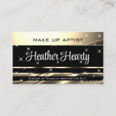 QR Code Template Deluxe Black Gold Golden Ombre Visitenkarte (Vorderseite)