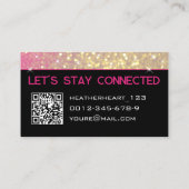 QR Code Template Luxus Rose Gold Girly Pink Visitenkarte (Rückseite)