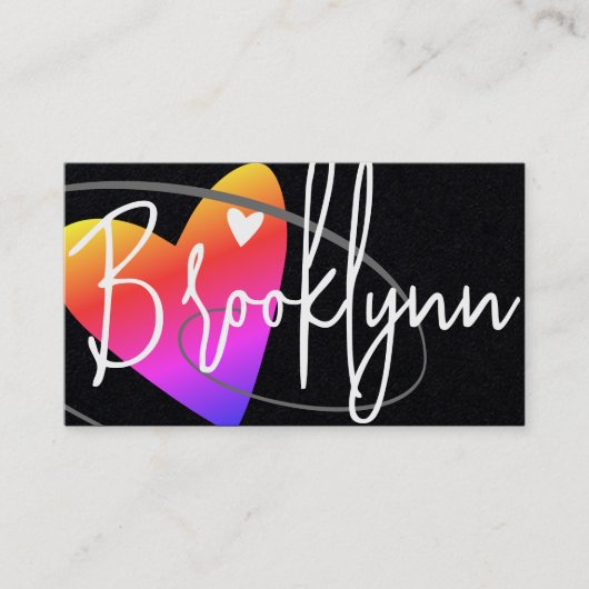 QR-Code Template Rainbow Made Liebe Heart Crafters Visitenkarte (Vorderseite)