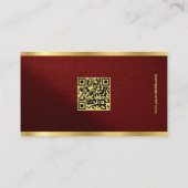 QR Code Template Sleek Gold Text Professional Visitenkarte (Rückseite)