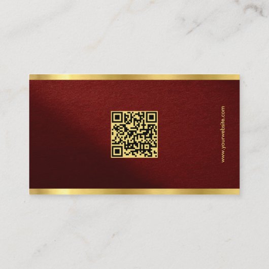 QR Code Template Sleek Gold Text Professional Visitenkarte (Rückseite)