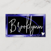 QR Code Template Stilvoll Royal Blue Frame Heart Visitenkarte (Vorderseite)