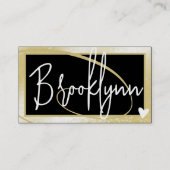 QR Code Template Stilvolles Gold Frame Herz Visitenkarte (Vorderseite)