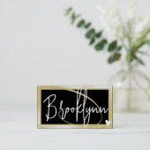 QR Code Template Stilvolles Gold Frame Herz Visitenkarte (Stehend Vorderseite)