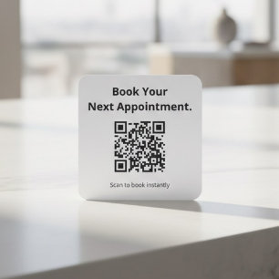 QR-Code „Termin buchen“ Quadratischer Aufkleber