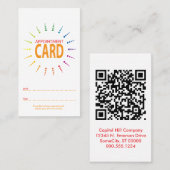 qr-Code-Termin RegenbogenBurst Terminkarte (Vorne/Hinten)