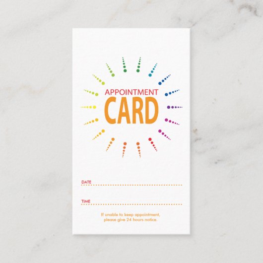 qr-Code-Termin RegenbogenBurst Terminkarte (Vorderseite)