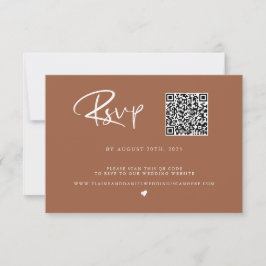 QR Code Terra Cotta Foto RSVP Card Karte