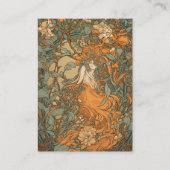 qr code Terracotta Floral Art Nouveau Wedding Begleitkarte (Rückseite)