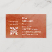 QR Code Terracotta Gold Watercolor Background Visitenkarte (Rückseite)