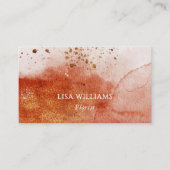 QR Code Terracotta Gold Watercolor Background Visitenkarte (Vorderseite)