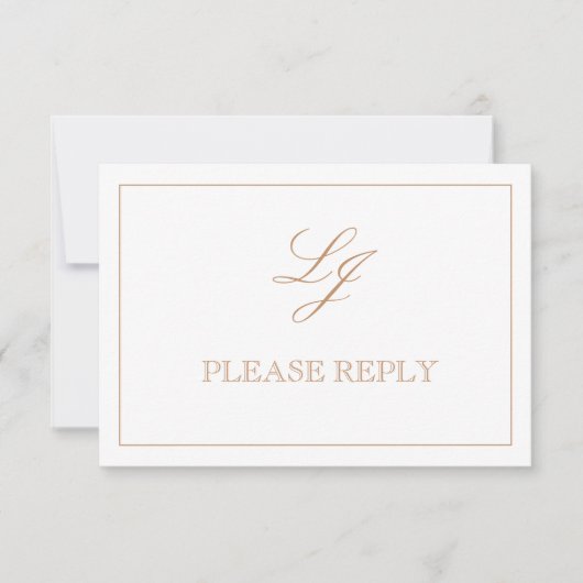 QR Code Terracotta Script Monogram Wedding RSVP (Vorderseite)