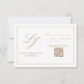 QR Code Terracotta Script Monogram Wedding RSVP (Rückseite)