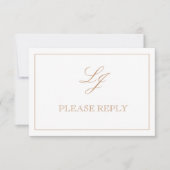 QR Code Terracotta Script Monogram Wedding RSVP Karte (Vorderseite)