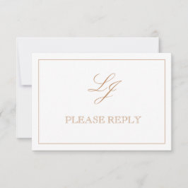 QR Code Terracotta Script Monogram Wedding RSVP Karte