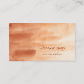 QR Code Terracotta Simple Watercolor Background Visitenkarte (Vorderseite)
