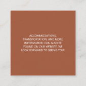 QR Code Terracotta-Verschlusskarte für Hochzeiten Begleitkarte (Rückseite)