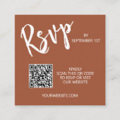 QR Code Terracotta-Verschlusskarte für Hochzeiten Begleitkarte (Vorderseite)