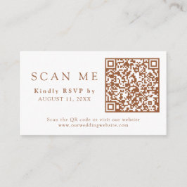 QR Code Terracotta Wedding RSVP Enclosure Begleitkarte