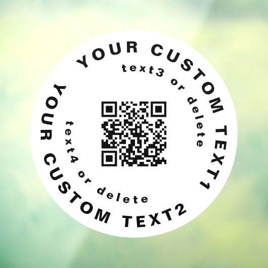 QR-Code & Text auf Circle Simple Business Company  Fensteraufkleber (Blatt 3)