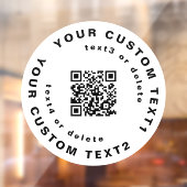 QR-Code & Text auf Circle Simple Business Company  Fensteraufkleber (Blatt 2)