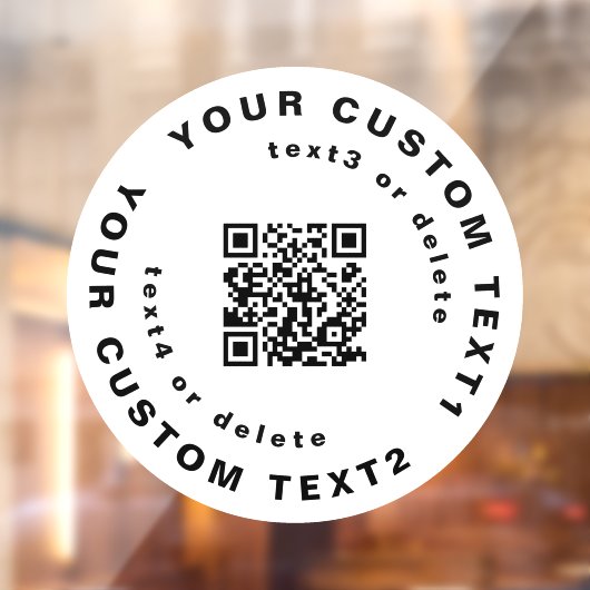 QR-Code & Text auf Circle Simple Business Company  Fensteraufkleber (Blatt 2)
