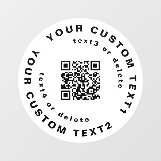 QR-Code & Text auf Circle Simple Business Company  Fensteraufkleber (Blatt)