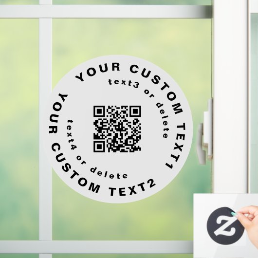 QR-Code & Text auf Circle Simple Business Company Fensteraufkleber (Zuhause)