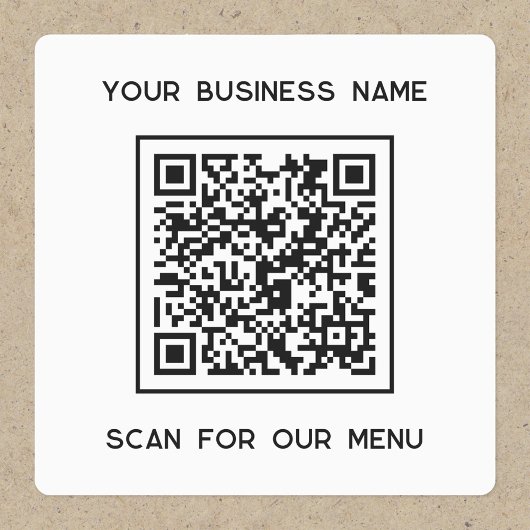 QR Code Text Business Scan für Menü Etiketten