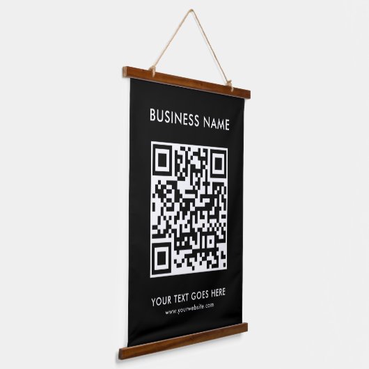 QR-Code-Text-Hinzufügen-Logo erstellen Sie Ihre ei Wandteppich Mit Holzrahmen (Gewinkelt)