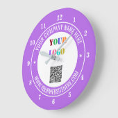 QR-Code-Text-Logo und Farben - Werbeaufsicht Große Wanduhr (Winkel)
