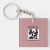 QR-Code-Text Modern Minimalistisch Schlüsselanhänger (Vorderseite)