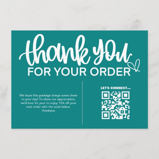 QR Code Thank For Your Purchase Package Insert (Vorderseite)