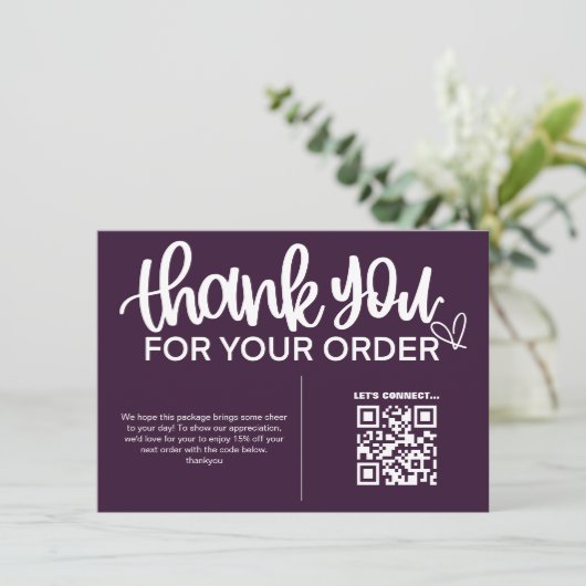 QR Code Thank For Your Purchase Package Insert (Stehend Vorderseite)