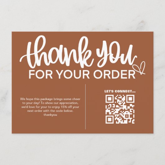 QR Code Thank For Your Purchase Package Insert (Vorderseite)