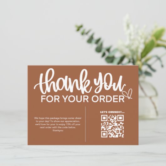 QR Code Thank For Your Purchase Package Insert (Stehend Vorderseite)